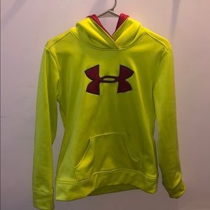 Bright yellow under armour sweatshirt